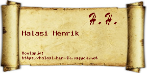 Halasi Henrik névjegykártya